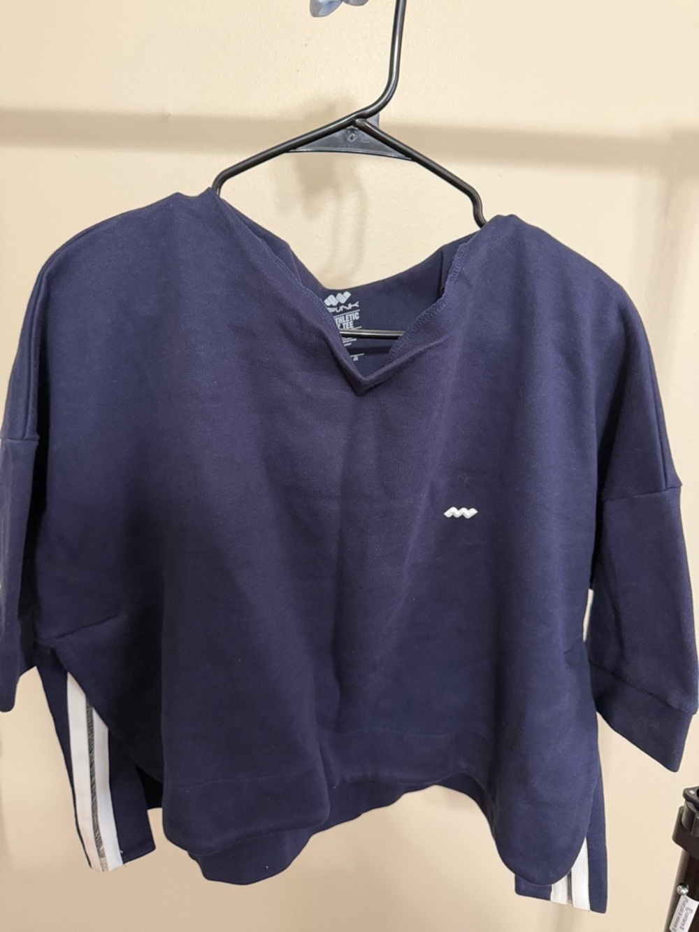 Unk Navy Crop Sweatshirt with White Accent